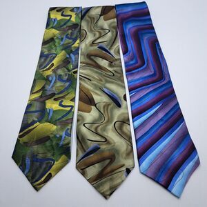 Jerry J Garcia Silk Tie Lot Of 3 VTG Grateful Dead 90s Y2K
